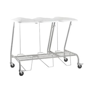 Triple Linen Skip With Foot-Operated Lid